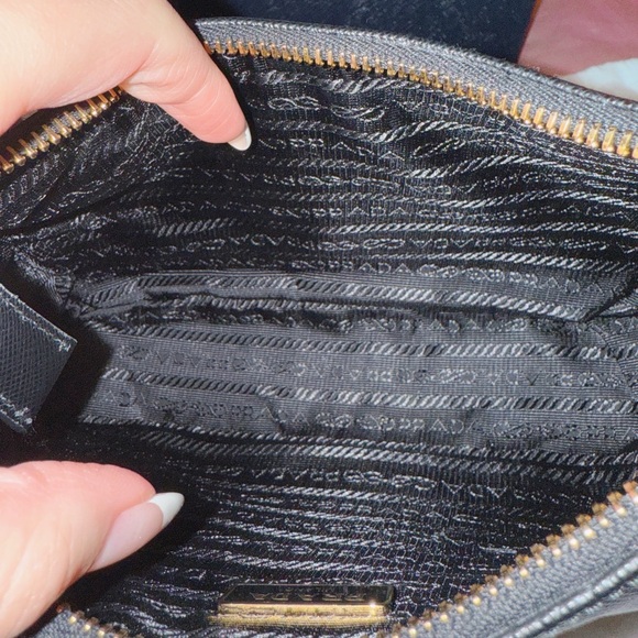 Prada Re-Edition Saffiano Leather Bag Black with Gold Hardware - Picture 9 of 13